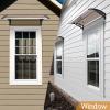 imageOutvita 118quotx38quot Window Awning Canopy Polycarbonate Front Door Patio Cover for UV Rain Snow ampamp Sunlight Protection Stylish Brown Panel with Black BracketBrownBlack