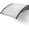 imageOutvita 118quotx38quot Window Awning Canopy Polycarbonate Front Door Patio Cover for UV Rain Snow ampamp Sunlight Protection Stylish Brown Panel with Black BracketWhiteBlack