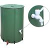imageOutvita 132 Gallon Collapsible Rain Barrel Large Garden Water Storage Tank Portable Folding Rainwater Collector Water Catcher with Filter Overflow Kit Faucet GreenGreen