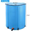 imageOutvita 132 Gallon Collapsible Rain Barrel Large Garden Water Storage Tank Portable Folding Rainwater Collector Water Catcher with Filter Overflow Kit Faucet GreenBlue