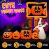 imageOutvita 2 Packs Halloween Inflatables Set of Lighted Eyes Decoration 3Ft Blow Ups Green Eyes for Halloween Decor Outdoor with LEDs Party Supplies Blow up Decoration for Yard Lawn Patio GardenGhost Pumpkins