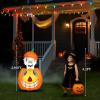 imageOutvita 2 Packs Halloween Inflatables Set of Lighted Eyes Decoration 3Ft Blow Ups Green Eyes for Halloween Decor Outdoor with LEDs Party Supplies Blow up Decoration for Yard Lawn Patio GardenPumpkin Ghost