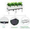 imageOutvita 2 Sets Raised Garden Bed with Legs Square Elevated Planter Garden Box with Drainage Plug for Indoor Outdoor Planting Flowers Vegetables Tomato and HerbsBrownWhite