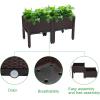 imageOutvita 2 Sets Raised Garden Bed with Legs Square Elevated Planter Garden Box with Drainage Plug for Indoor Outdoor Planting Flowers Vegetables Tomato and HerbsBrownBrown