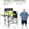 imageOutvita 26quot Tall Directors Chair Height Seat Folding with Side Table Storage Bag Support for 300Lbs Portable Makeup Artist Chair with Bar Height BlackGreenBlack