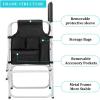 imageOutvita 26quot Tall Directors Chair Height Seat Folding with Side Table Storage Bag Support for 300Lbs Portable Makeup Artist Chair with Bar Height BlackBlack