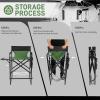 imageOutvita 26quot Tall Directors Chair Height Seat Folding with Side Table Storage Bag Support for 300Lbs Portable Makeup Artist Chair with Bar Height BlackDark GreenBlack