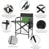 imageOutvita 26quot Tall Directors Chair Height Seat Folding with Side Table Storage Bag Support for 300Lbs Portable Makeup Artist Chair with Bar Height BlackDark GreenBlack