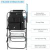 imageOutvita 26quot Tall Directors Chair Height Seat Folding with Side Table Storage Bag Support for 300Lbs Portable Makeup Artist Chair with Bar Height BlackBlueBlack