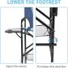 imageOutvita 26quot Tall Directors Chair Height Seat Folding with Side Table Storage Bag Support for 300Lbs Portable Makeup Artist Chair with Bar Height BlackBlueGrey