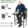 imageOutvita 26quot Tall Directors Chair Height Seat Folding with Side Table Storage Bag Support for 300Lbs Portable Makeup Artist Chair with Bar Height BlackGreenBlack