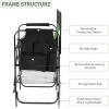 imageOutvita 26quot Tall Directors Chair Height Seat Folding with Side Table Storage Bag Support for 300Lbs Portable Makeup Artist Chair with Bar Height BlackDark GreenBlack