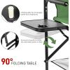 imageOutvita 26quot Tall Directors Chair Height Seat Folding with Side Table Storage Bag Support for 300Lbs Portable Makeup Artist Chair with Bar Height BlackDark GreenBlack