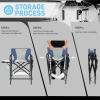 imageOutvita 26quot Tall Directors Chair Height Seat Folding with Side Table Storage Bag Support for 300Lbs Portable Makeup Artist Chair with Bar Height BlackBlueGrey