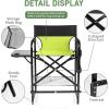 imageOutvita 26quot Tall Directors Chair Height Seat Folding with Side Table Storage Bag Support for 300Lbs Portable Makeup Artist Chair with Bar Height BlackGreenBlack