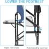 imageOutvita 26quot Tall Directors Chair Height Seat Folding with Side Table Storage Bag Support for 300Lbs Portable Makeup Artist Chair with Bar Height BlackBlueGrey