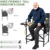 imageOutvita 26quot Tall Directors Chair Height Seat Folding with Side Table Storage Bag Support for 300Lbs Portable Makeup Artist Chair with Bar Height BlackGreenBlack