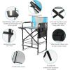 imageOutvita 26quot Tall Directors Chair Height Seat Folding with Side Table Storage Bag Support for 300Lbs Portable Makeup Artist Chair with Bar Height BlackBlueBlack