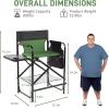 imageOutvita 26quot Tall Directors Chair Height Seat Folding with Side Table Storage Bag Support for 300Lbs Portable Makeup Artist Chair with Bar Height BlackDark GreenBlack