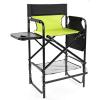imageOutvita 26quot Tall Directors Chair Height Seat Folding with Side Table Storage Bag Support for 300Lbs Portable Makeup Artist Chair with Bar Height BlackGreenBlack