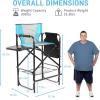imageOutvita 26quot Tall Directors Chair Height Seat Folding with Side Table Storage Bag Support for 300Lbs Portable Makeup Artist Chair with Bar Height BlackBlueBlack