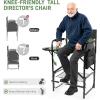 imageOutvita 26quot Tall Directors Chair Height Seat Folding with Side Table Storage Bag Support for 300Lbs Portable Makeup Artist Chair with Bar Height BlackDark GreenBlack