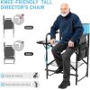 imageOutvita 26quot Tall Directors Chair Height Seat Folding with Side Table Storage Bag Support for 300Lbs Portable Makeup Artist Chair with Bar Height BlackBlueBlack
