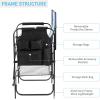 imageOutvita 26quot Tall Directors Chair Height Seat Folding with Side Table Storage Bag Support for 300Lbs Portable Makeup Artist Chair with Bar Height BlackBlueGrey