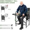 imageOutvita 26quot Tall Directors Chair Height Seat Folding with Side Table Storage Bag Support for 300Lbs Portable Makeup Artist Chair with Bar Height BlackDark GreenBlack