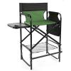imageOutvita 26quot Tall Directors Chair Height Seat Folding with Side Table Storage Bag Support for 300Lbs Portable Makeup Artist Chair with Bar Height BlackDark GreenBlack