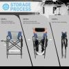 imageOutvita 26quot Tall Directors Chair Height Seat Folding with Side Table Storage Bag Support for 300Lbs Portable Makeup Artist Chair with Bar Height BlackBlueGrey