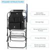 imageOutvita 26quot Tall Directors Chair Height Seat Folding with Side Table Storage Bag Support for 300Lbs Portable Makeup Artist Chair with Bar Height BlackBlueGrey