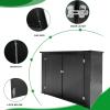 imageOutvita 295 Gallon XXL Outdoor Storage Box PP Waterproof Patio Deck Box with Lockable Door HeavyDuty Storage Cabinet for Patio Furniture Garden Tools ampamp More Black