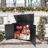imageOutvita 295 Gallon XXL Outdoor Storage Box PP Waterproof Patio Deck Box with Lockable Door HeavyDuty Storage Cabinet for Patio Furniture Garden Tools ampamp More Black