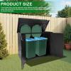 imageOutvita 295 Gallon XXL Outdoor Storage Box PP Waterproof Patio Deck Box with Lockable Door HeavyDuty Storage Cabinet for Patio Furniture Garden Tools ampamp More Black