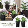 imageOutvita 2Pcs 224quot H Large Flower Pots with Drainage Holes Outdoor Tall Plastic Planter Set Durable Plant Pots for Porch Entryway Patio Yard GardenDark Brown