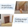 imageOutvita 3Panel Indoor Foldable Gate 24quot H Freestanding Wooden Pet Barrier Fence Pet Gate with Support Feet for Stairs Hallways DoorwaysBrownBrown