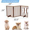 imageOutvita 3Panel Indoor Foldable Gate 24quot H Freestanding Wooden Pet Barrier Fence Pet Gate with Support Feet for Stairs Hallways DoorwaysBrownBrown