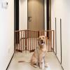 imageOutvita 3Panel Indoor Foldable Gate 24quot H Freestanding Wooden Pet Barrier Fence Pet Gate with Support Feet for Stairs Hallways DoorwaysBrownBrown