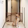 imageOutvita 3Panel Indoor Foldable Gate 24quot H Freestanding Wooden Pet Barrier Fence Pet Gate with Support Feet for Stairs Hallways DoorwaysBrownBrown