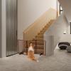 imageOutvita 3Panel Indoor Foldable Gate 24quot H Freestanding Wooden Pet Barrier Fence Pet Gate with Support Feet for Stairs Hallways DoorwaysBrownBrown