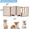 imageOutvita 3Panel Indoor Foldable Gate 24quot H Freestanding Wooden Pet Barrier Fence Pet Gate with Support Feet for Stairs Hallways DoorwaysBrownBrown