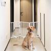 imageOutvita 3Panel Indoor Foldable Gate 24quot H Freestanding Wooden Pet Barrier Fence Pet Gate with Support Feet for Stairs Hallways DoorwaysBrownWhite
