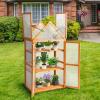 imageOutvita 3Tier Wooden Cold Frame Greenhouse 28quot L x 16quot W x 52quot H Portable Raised Flower Planter Cabinet with Transparent Acrylic Panels ampamp Openable RoofMini Greenhouse Shelves for Outdoor Indoor
