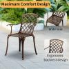imageOutvita 4 Piece Outdoor Bistro Dining Chair Set AllWeather Cast Aluminum Dining Chairs with Cushion Stackable ampamp Easy to Store Furniture for Patio Garden Deck AntiqueBrownpattern Iii Without Cushion
