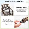 imageOutvita 4 Piece Outdoor Bistro Dining Chair Set AllWeather Cast Aluminum Dining Chairs with Cushion Stackable ampamp Easy to Store Furniture for Patio Garden Deck AntiqueBrownpattern Iv Without Cushion