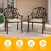 imageOutvita 4 Piece Outdoor Bistro Dining Chair Set AllWeather Cast Aluminum Dining Chairs with Cushion Stackable ampamp Easy to Store Furniture for Patio Garden Deck AntiqueBrownpattern I Include Cushion