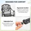 imageOutvita 4 Piece Outdoor Bistro Dining Chair Set AllWeather Cast Aluminum Dining Chairs with Cushion Stackable ampamp Easy to Store Furniture for Patio Garden Deck AntiqueBlackpattern I Without Cushion