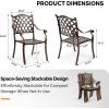 imageOutvita 4 Piece Outdoor Bistro Dining Chair Set AllWeather Cast Aluminum Dining Chairs with Cushion Stackable ampamp Easy to Store Furniture for Patio Garden Deck AntiqueBrownpattern Iv Without Cushion