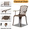 imageOutvita 4 Piece Outdoor Bistro Dining Chair Set AllWeather Cast Aluminum Dining Chairs with Cushion Stackable ampamp Easy to Store Furniture for Patio Garden Deck AntiqueBrownpattern Iii Without Cushion